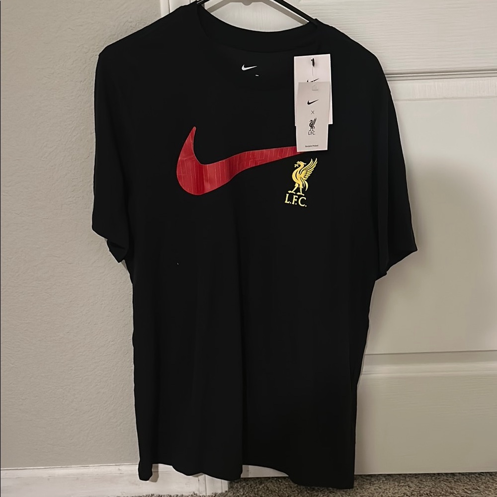 Nike Dri-Fit Black and Red Liverpool Short Sleeve Tee - NWT